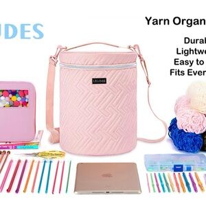 NWT Leudes Pink Yarn Organizer Storage Bag Knitting Crochet Needlepoint